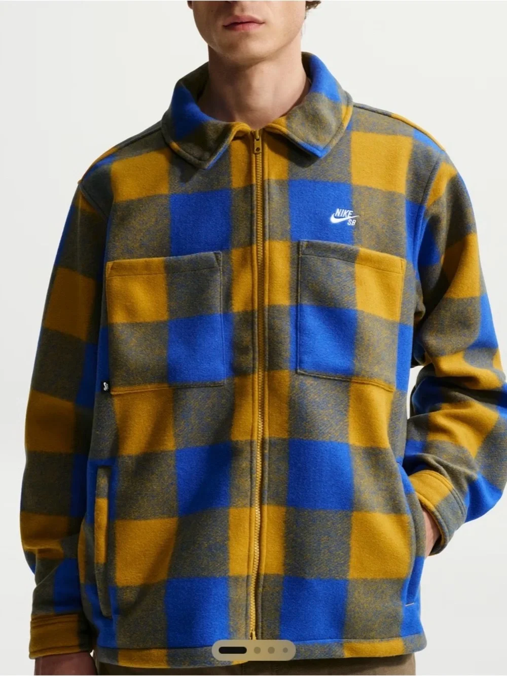 Nike SB Essential Skate Shirt Jacket Plaid men’s size NEW!
